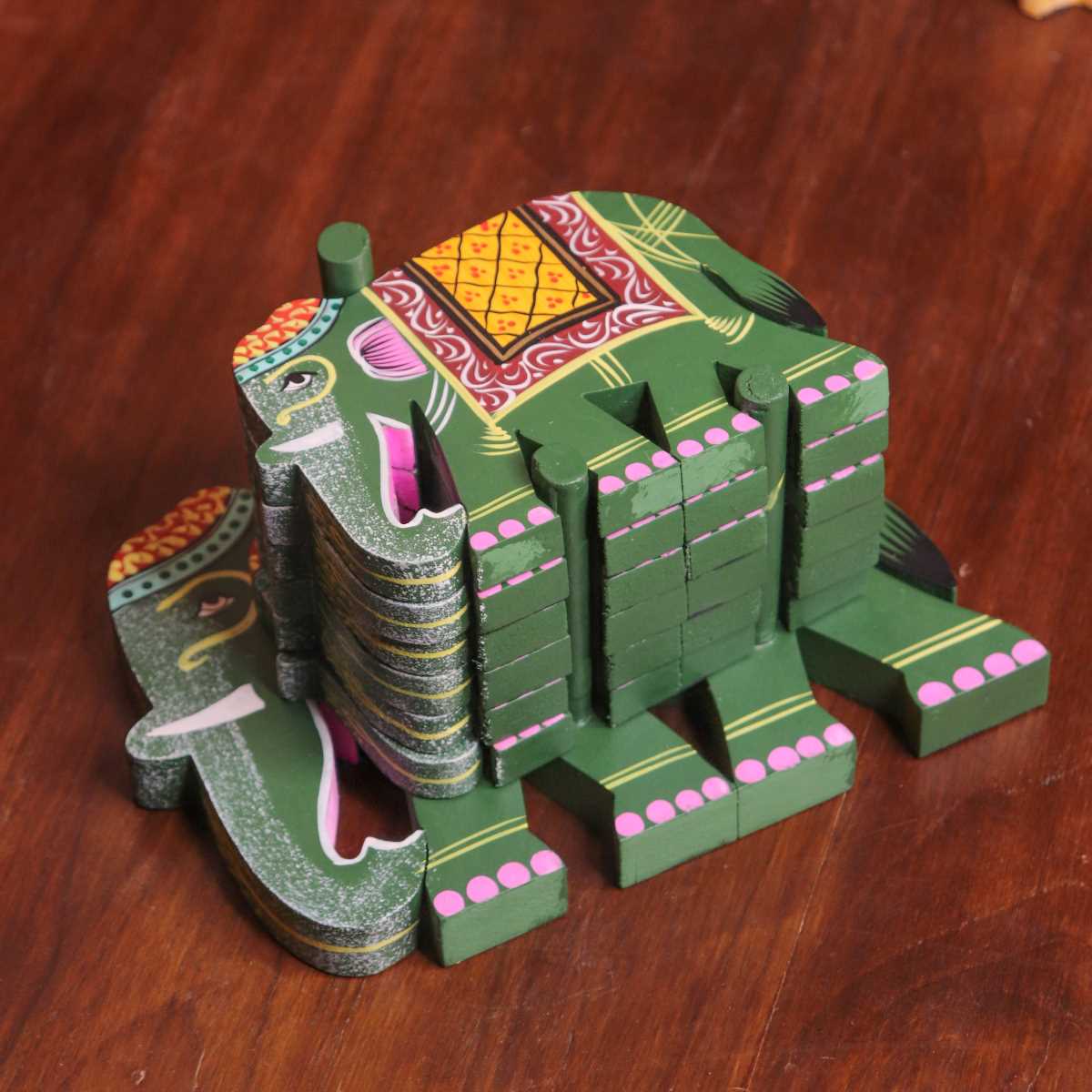 Varanasi Wooden Elephant Coasters