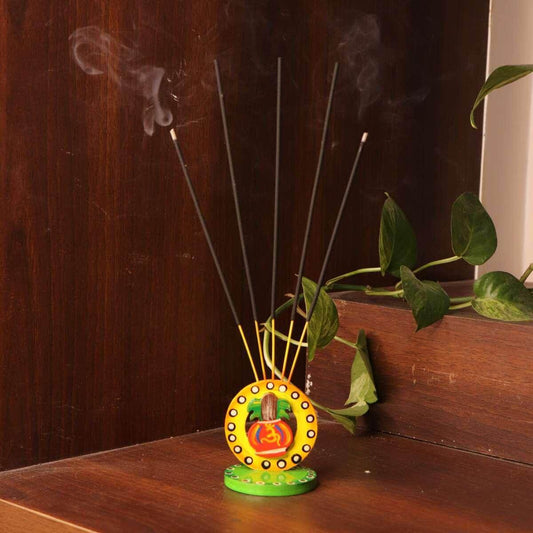 Varanasi Wooden Incense Stick Holder Round Set Of 5