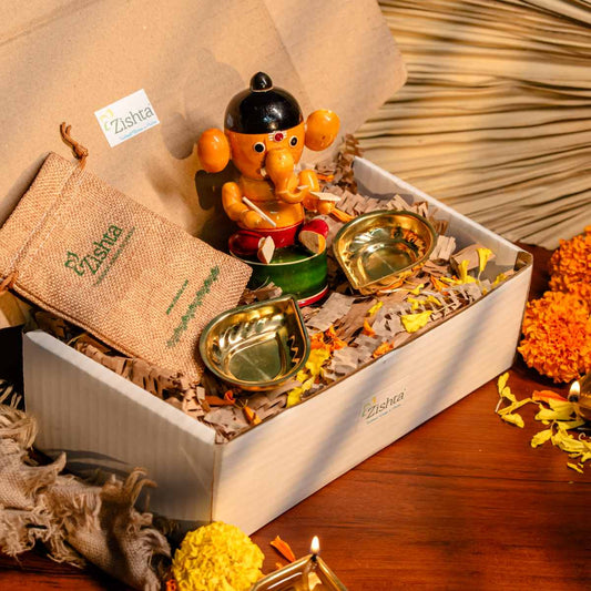 Festival Wooden Ganesha & Diya Set | All Occasion gifting