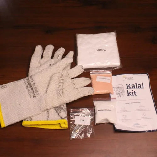 Zishta Kalai Kit – Complete Tin Coating Set for Brass & Copper Vessels