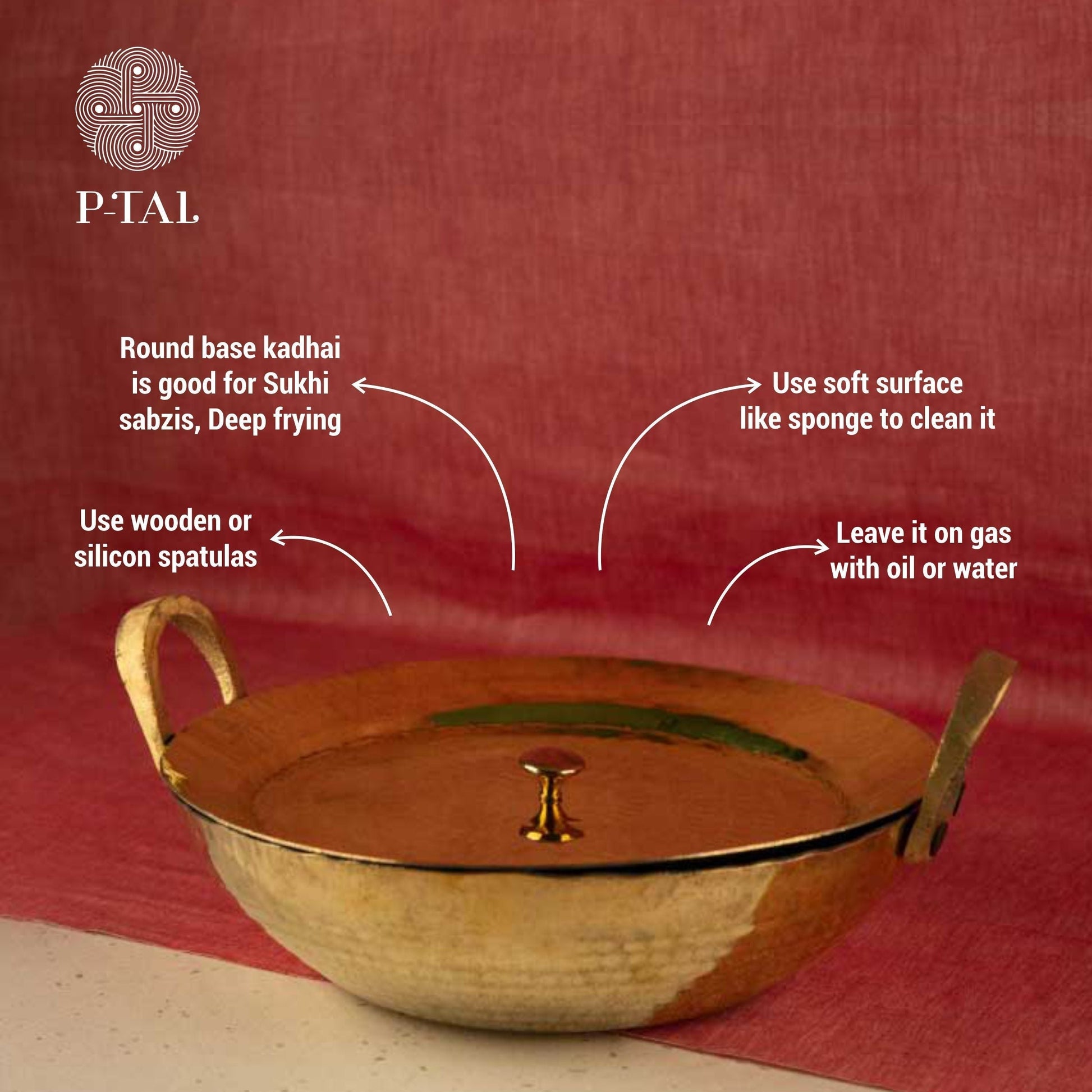 sama homes set of 3 brass kadhais 1l round base 3l round base 3l flat base
