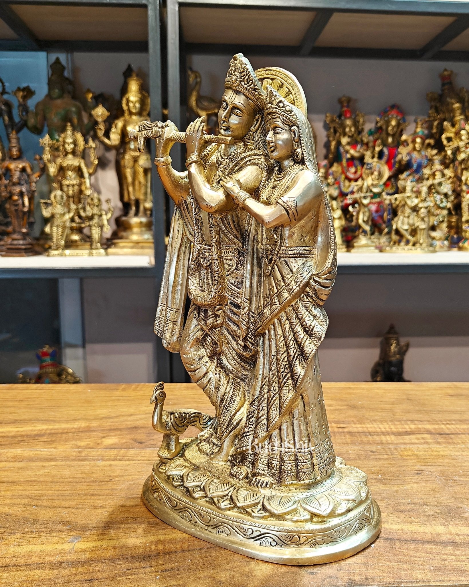 Sama Homes-12 inch brass radha krishna idol