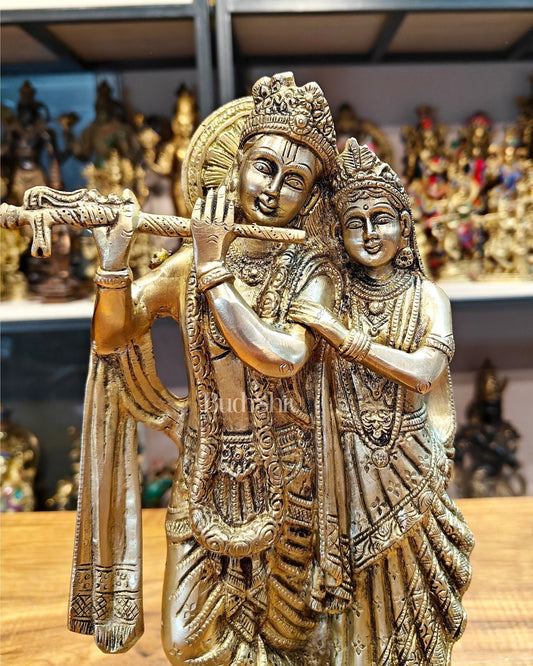 Sama Homes-12 inch brass radha krishna idol