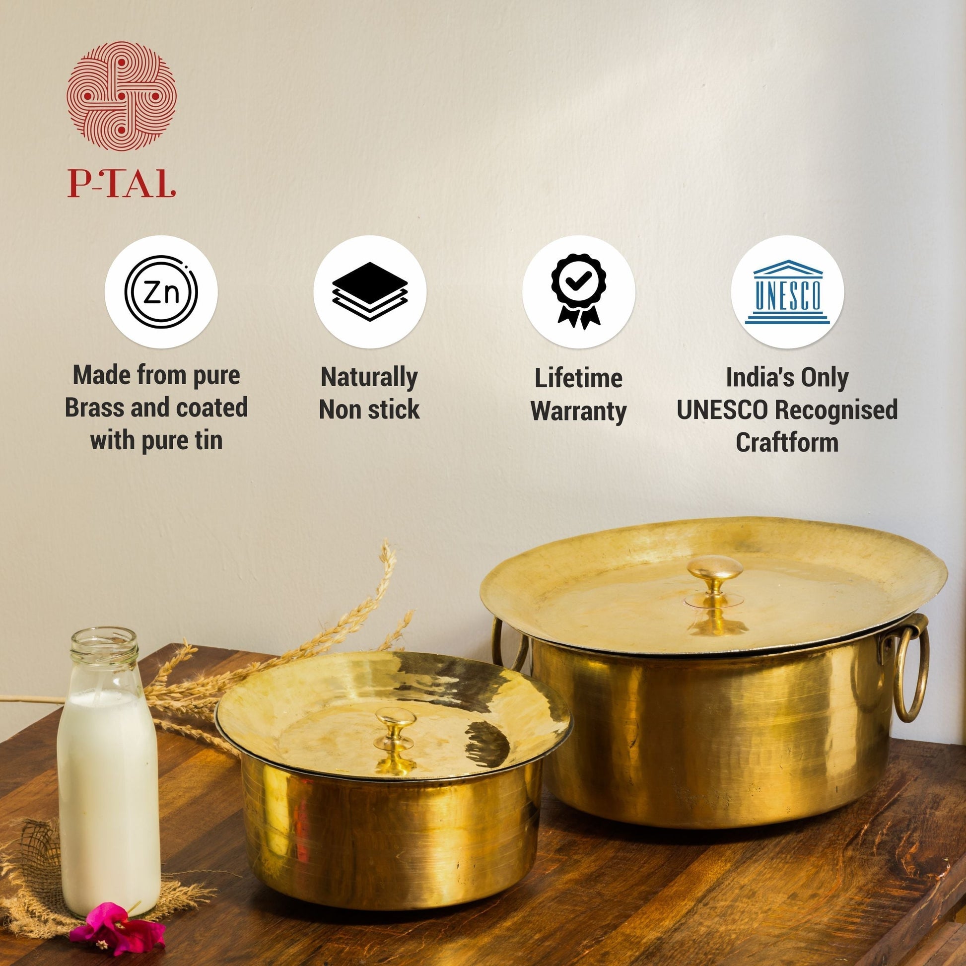 sama homes set of 3 brass patilas milk topias 1l 3l 5l