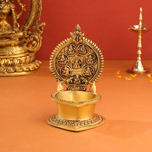 Brass Ashtalakshmi Diya (7 Inch)