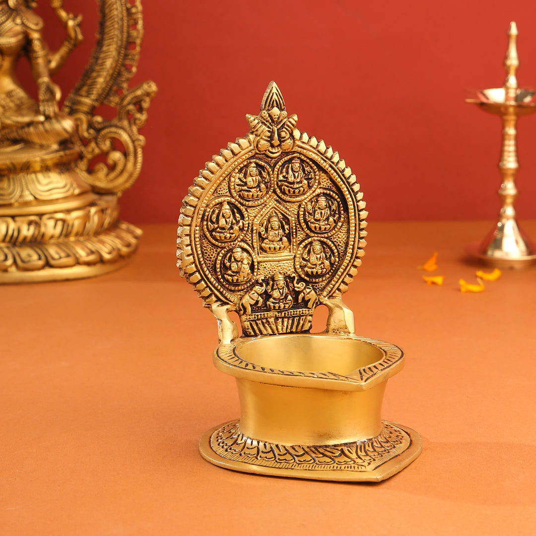 Brass Ashtalakshmi Diya (7 Inch)
