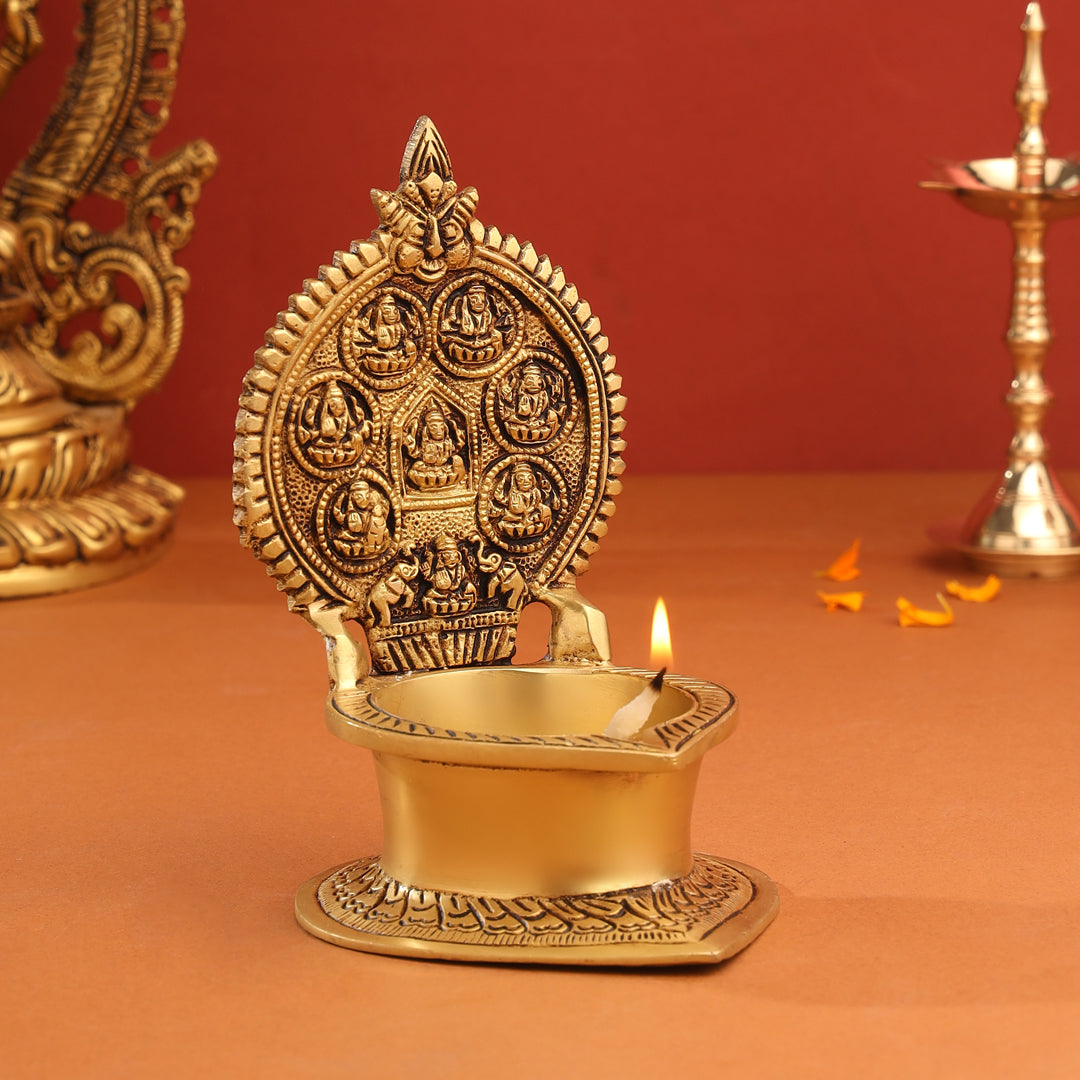 Brass Ashtalakshmi Diya (7 Inch)