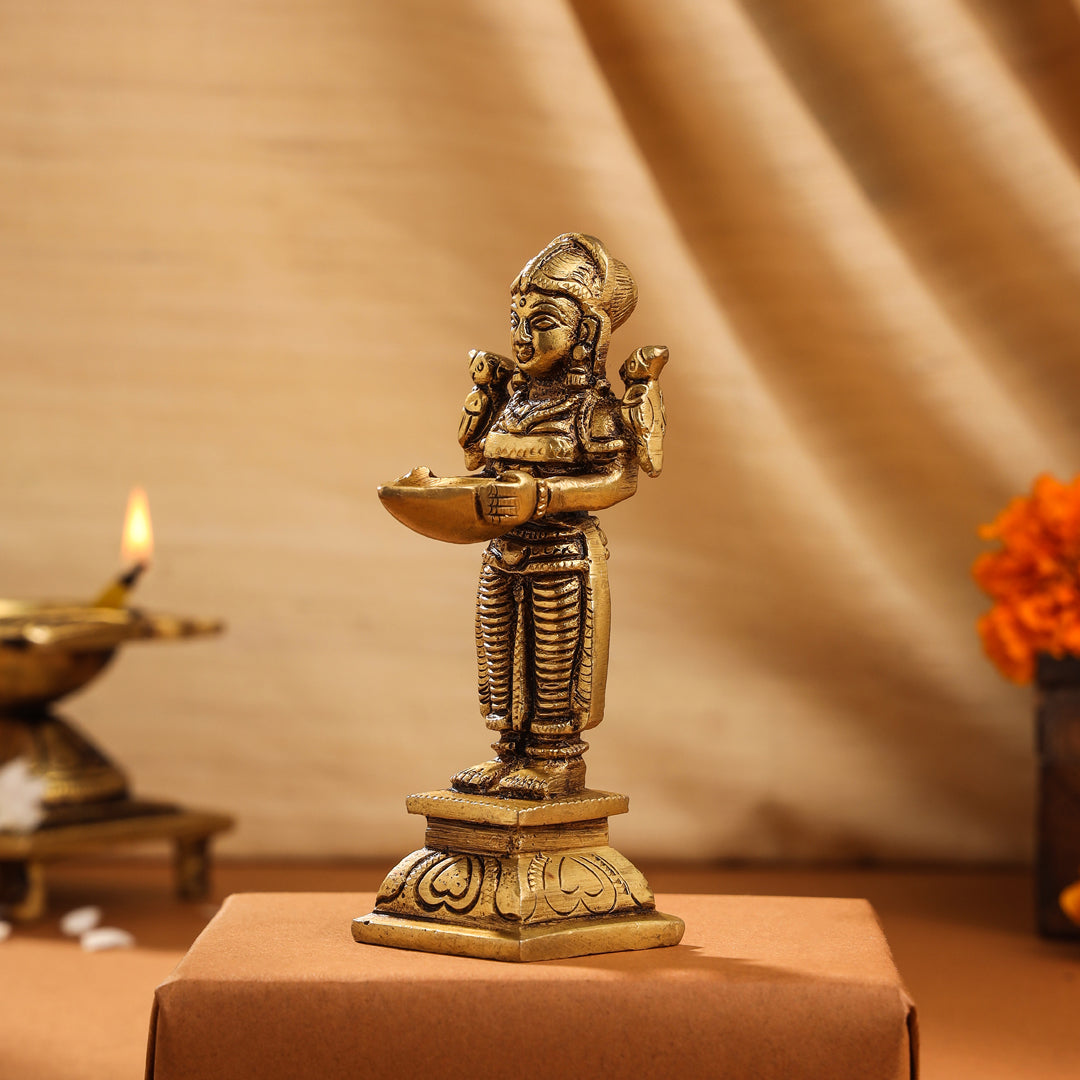 Brass Deep Lakshmi Pair (4.5 Inch)
