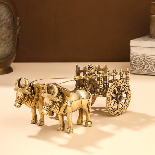 Brass Double Bullock Cart (3 Inch)