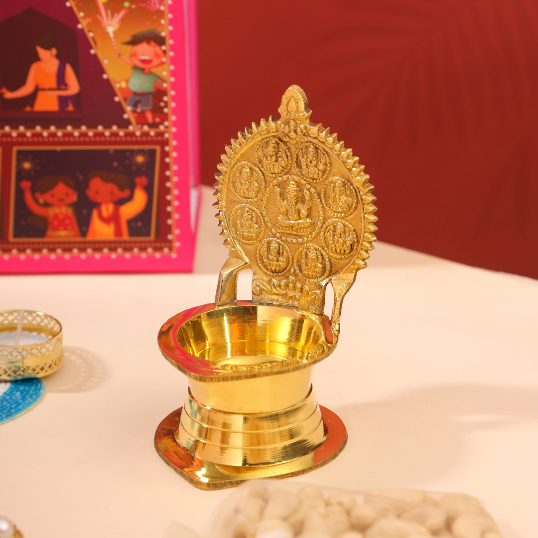 Brass Ashtalakshmi Diya Festive Gift Hamper