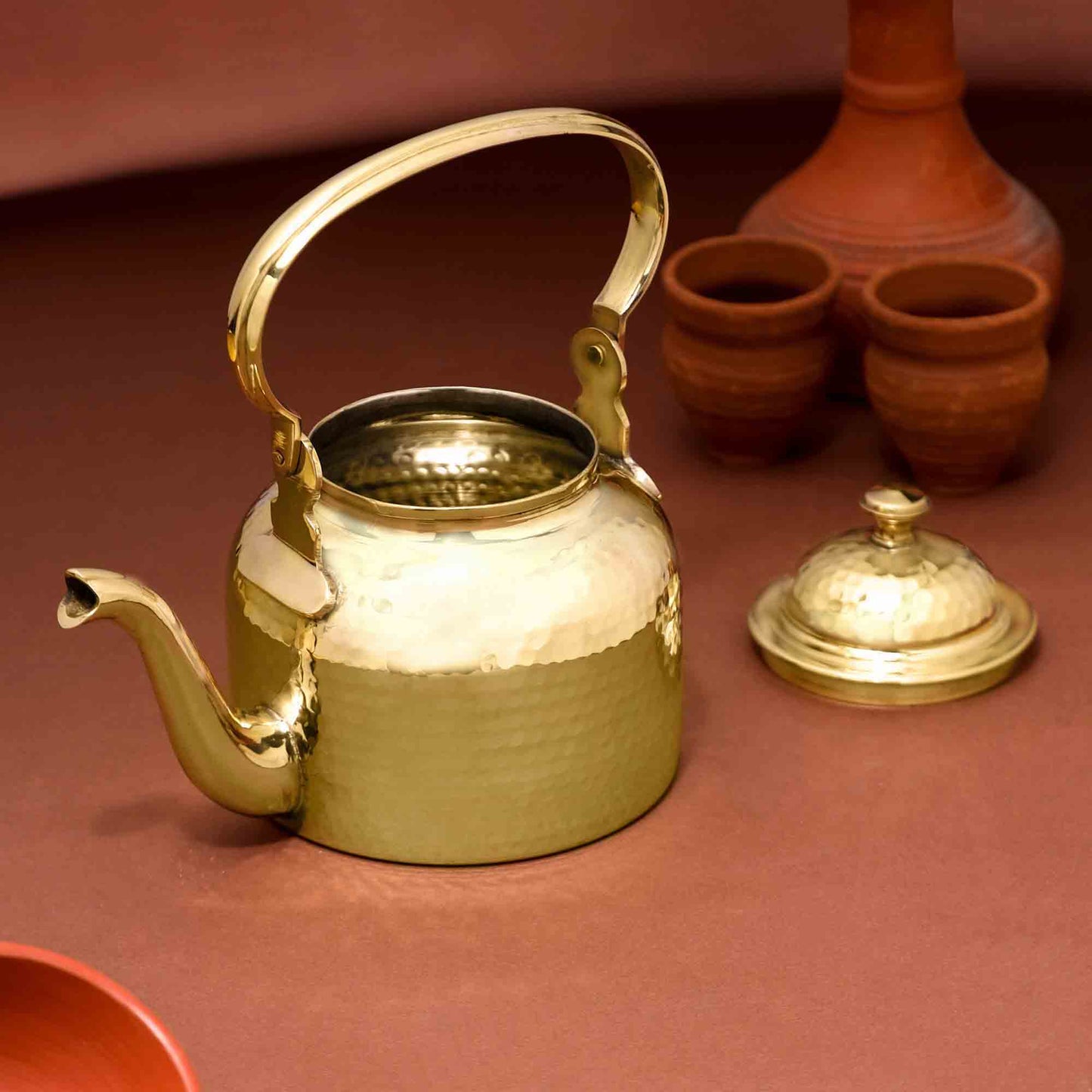 Handcrafted Brass Tea Pot / Kettle – Traditional Indian Teapot | Available in Two Sizes | Authentic Handmade Kitchenware