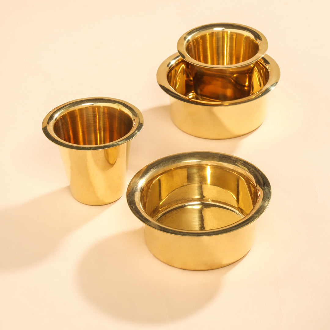 Brass Coffee Davara Pair (2.5 Inch)