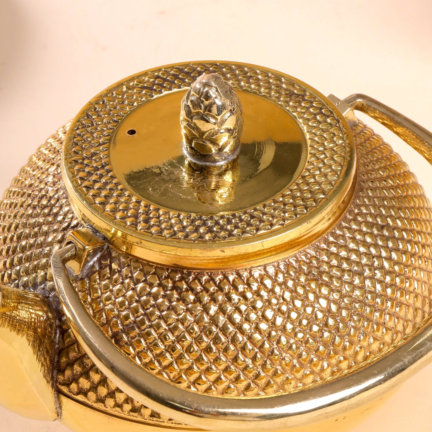 Handcrafted Brass Tea Kettle / Teapot – 4 Inch | 500ml Traditional Indian Kitchenware