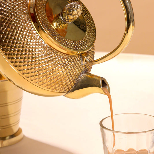 Handcrafted Brass Tea Kettle / Teapot – 4 Inch | 500ml Traditional Indian Kitchenware