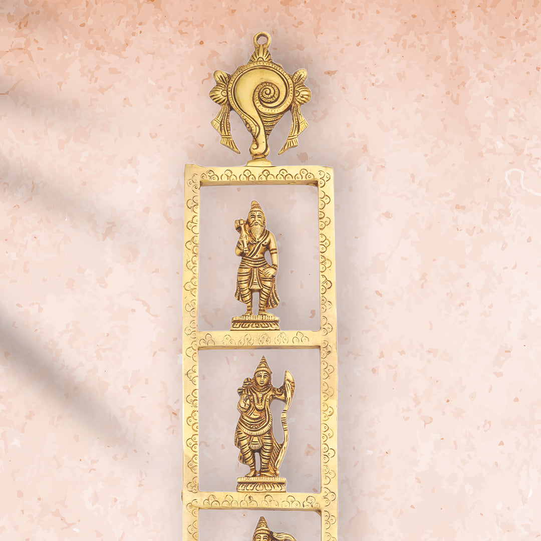 Brass Dashavatara / Vishnu Avatar Wall Hanging Set