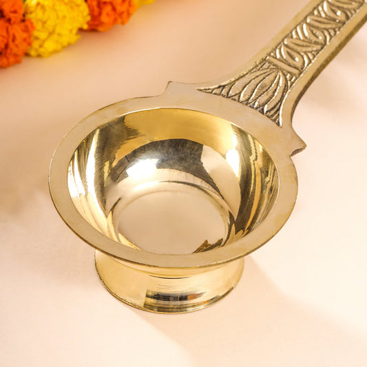 Brass Dhoop Aarti Spoon