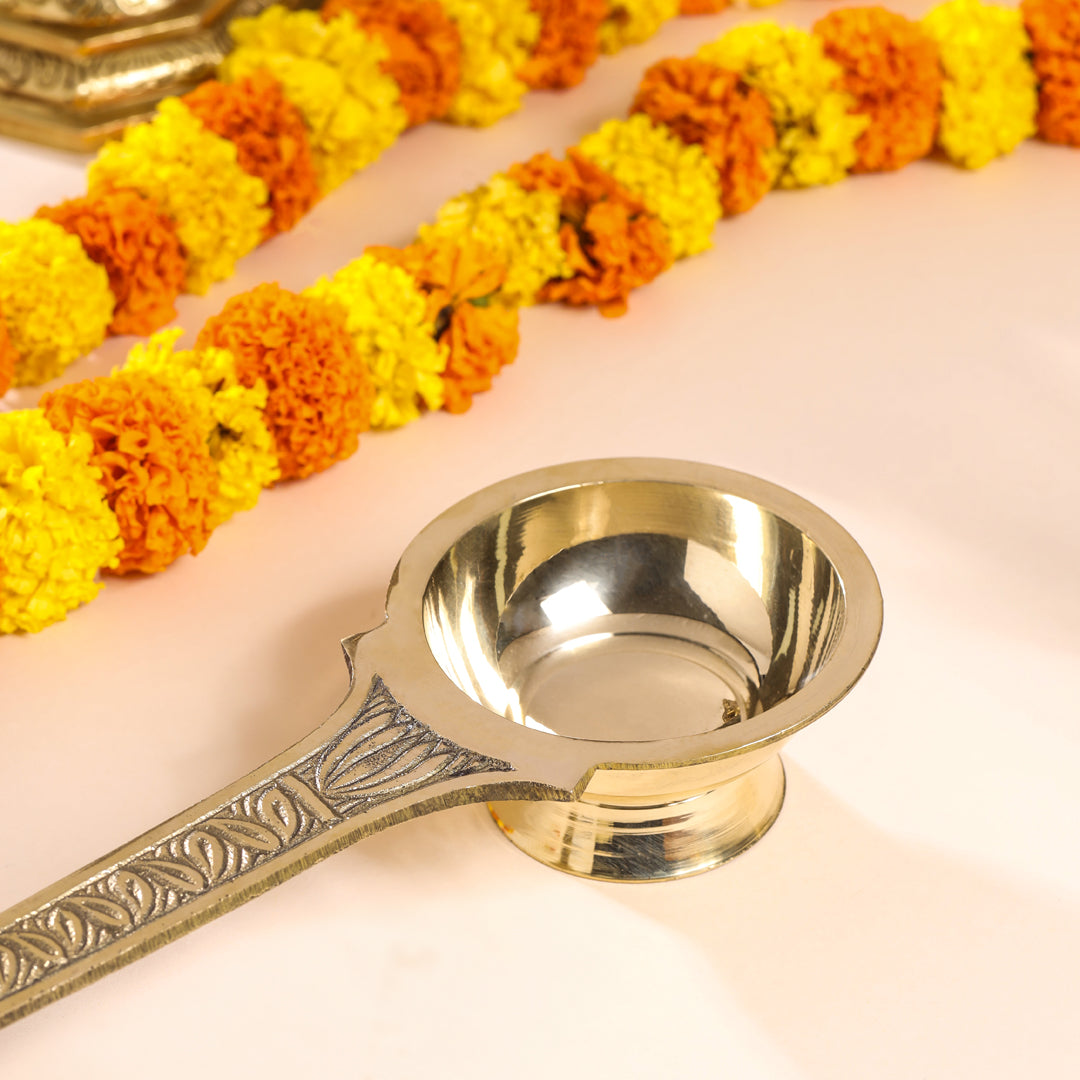 Brass Dhoop Aarti Spoon