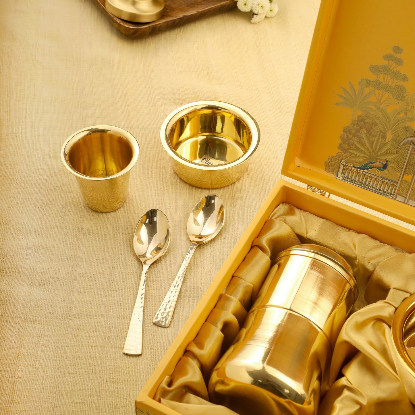 Premium Brass Coffee Maker & Davara Set – Luxury Gift & Corporate Hamper