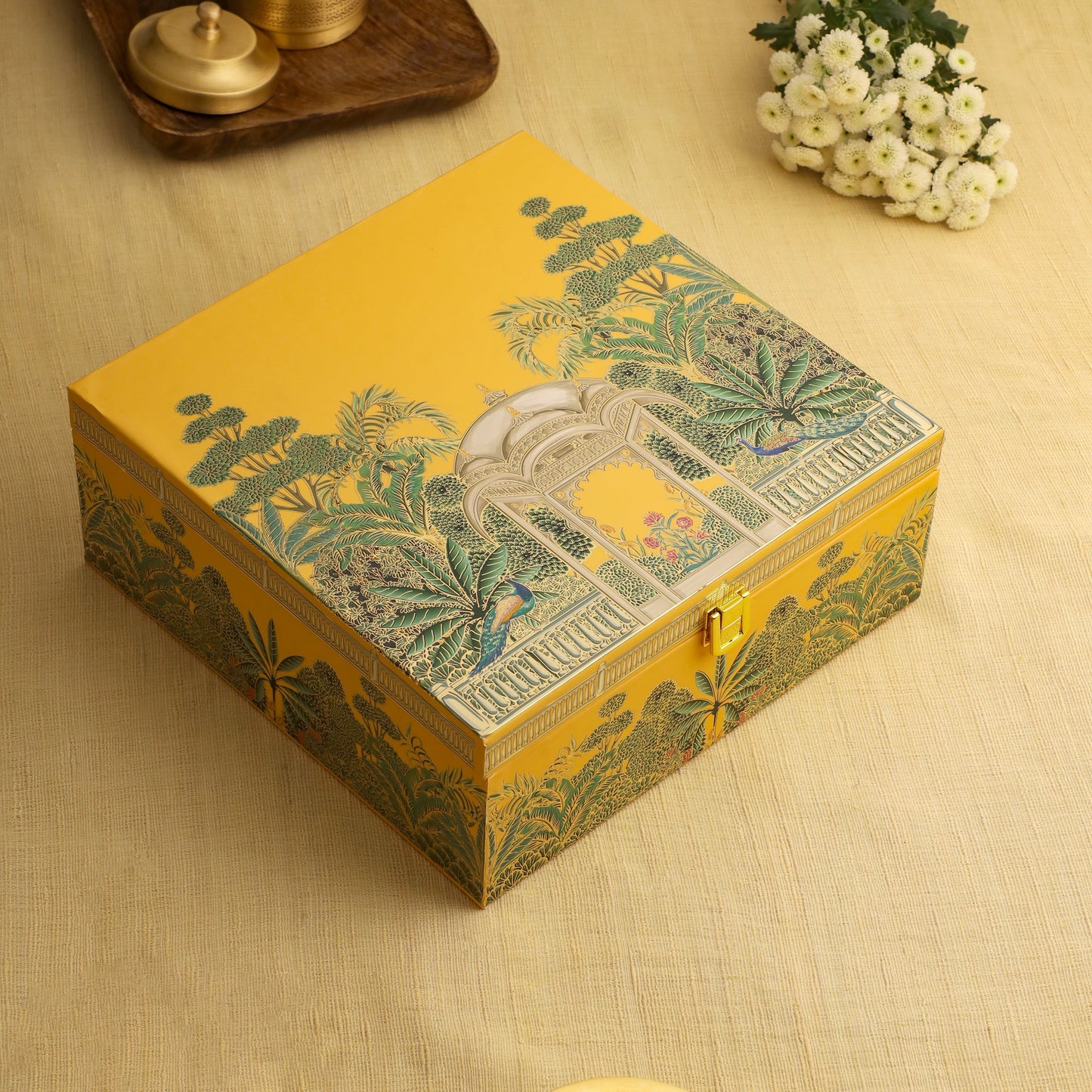 Premium Brass Coffee Maker & Davara Set – Luxury Gift & Corporate Hamper