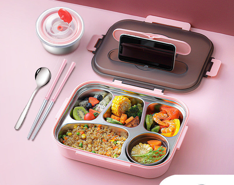 304 Stainless Steel Lunch Box, Fresh-keeping Box With Soup Cup, Insulated Lunch Box