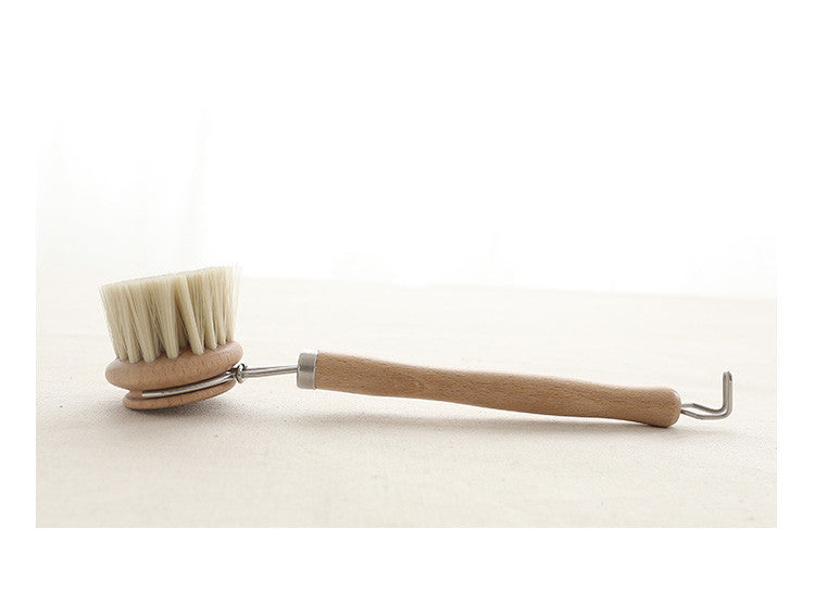 Simple wood handle pot brush