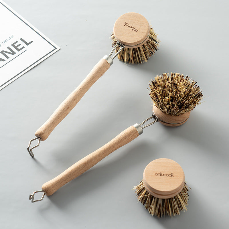Long Handle Kitchen Can Be Brush Replacement Head Horse Hair Dish Brush
