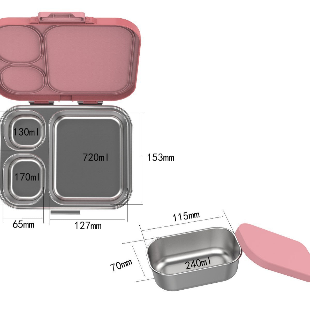 Office Lunch Box Sealed Partitioned Lunch Box