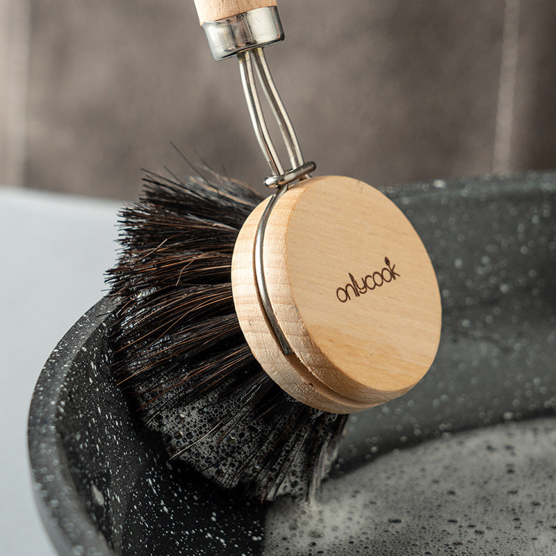 Long Handle Kitchen Can Be Brush Replacement Head Horse Hair Dish Brush