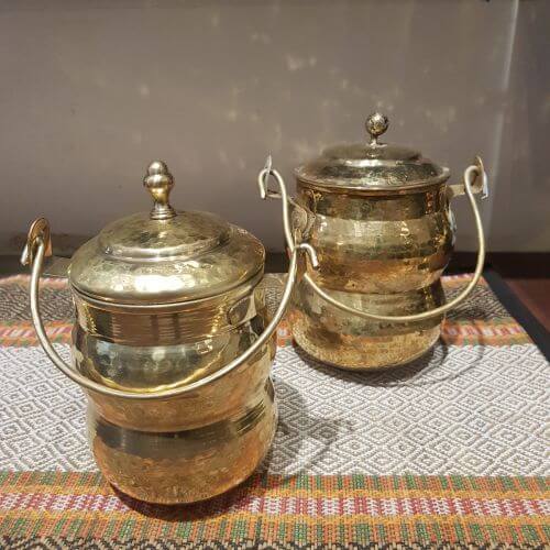 Brass Pot Shaped Storage Ghee Thooku