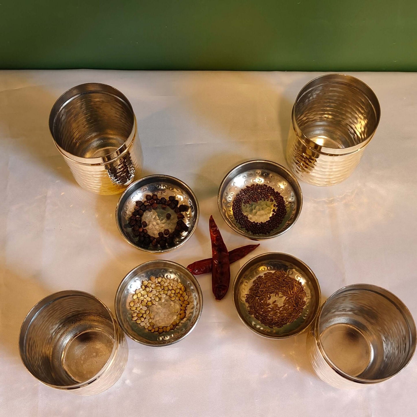 Brass Storage Canister Hammered - Medium (Set of 2)