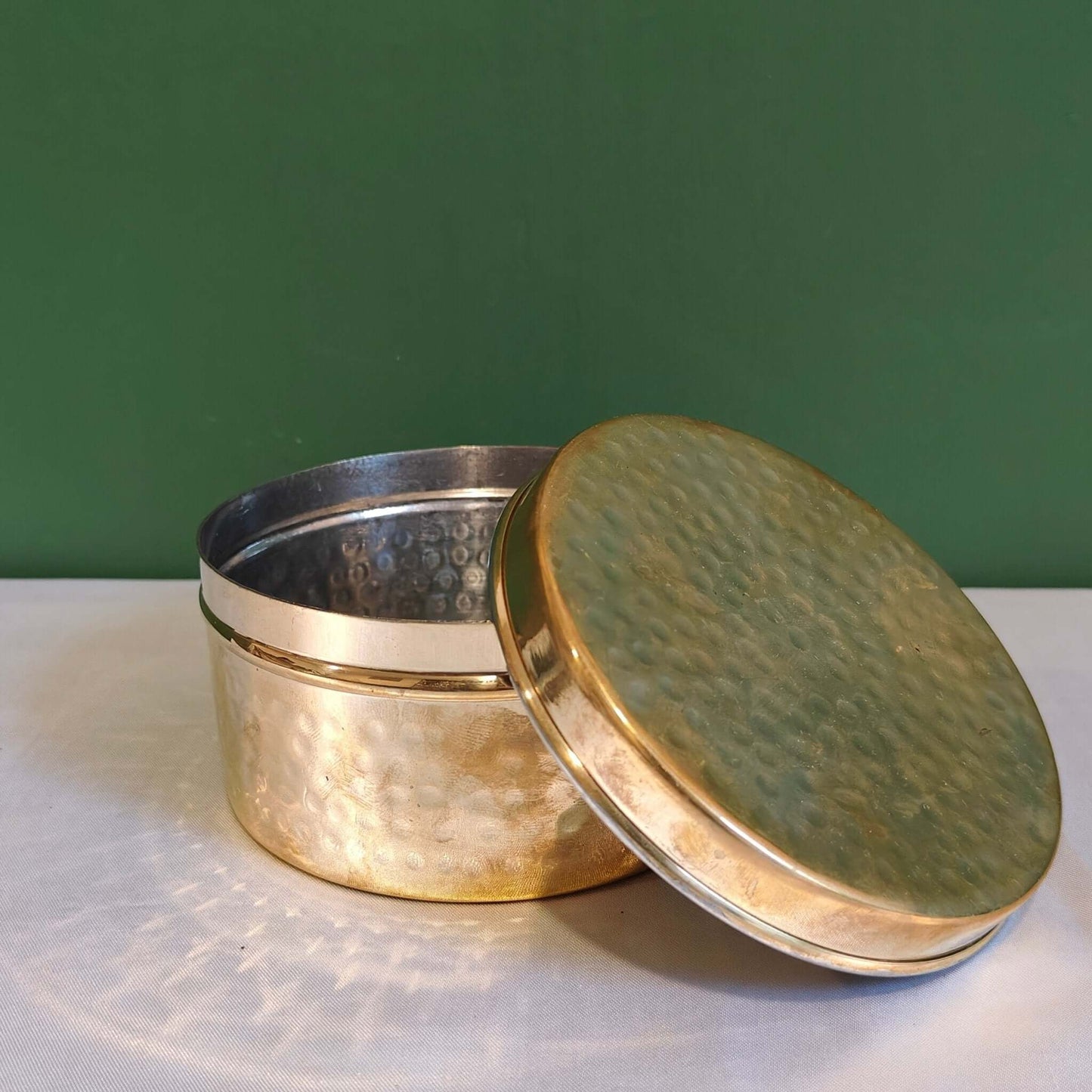 Brass storage Dabba Hammered -  Combo Set of 3