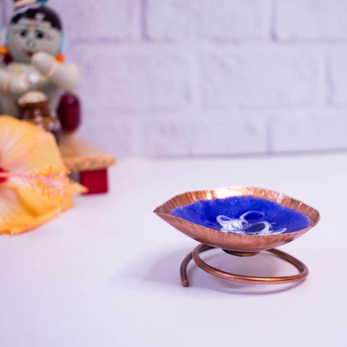 Copper Enamel Spring Diya
