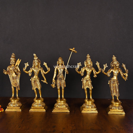 Brass Dashavatara / Vishnu Avatar Statue Set (9")