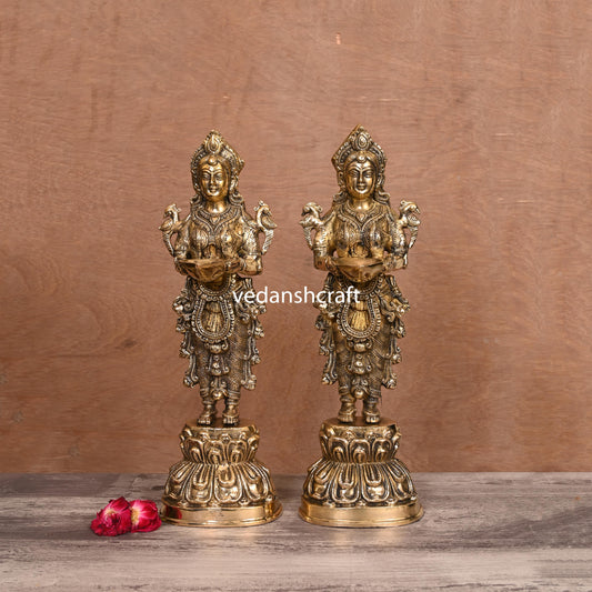 Brass Deep Lakshmi Pair (15 Inch)