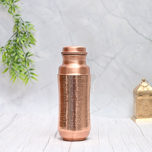 Pure Copper Water Bottle 1300ML | Ayurvedic Mid-Hammered Design | Leak-Proof, BPA-Free