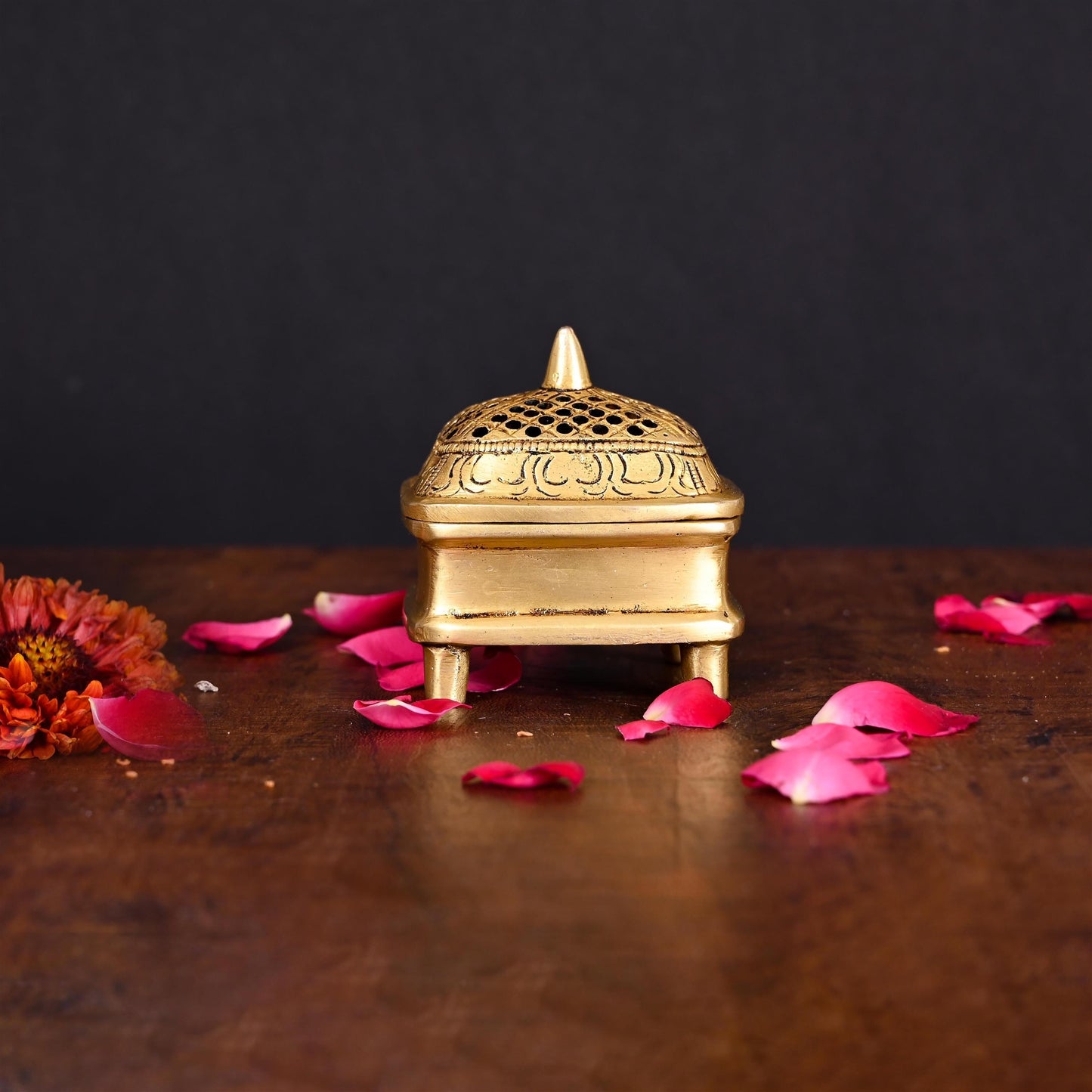 Brass Dhoop Dani & Incense Holder (2.8 Inch)