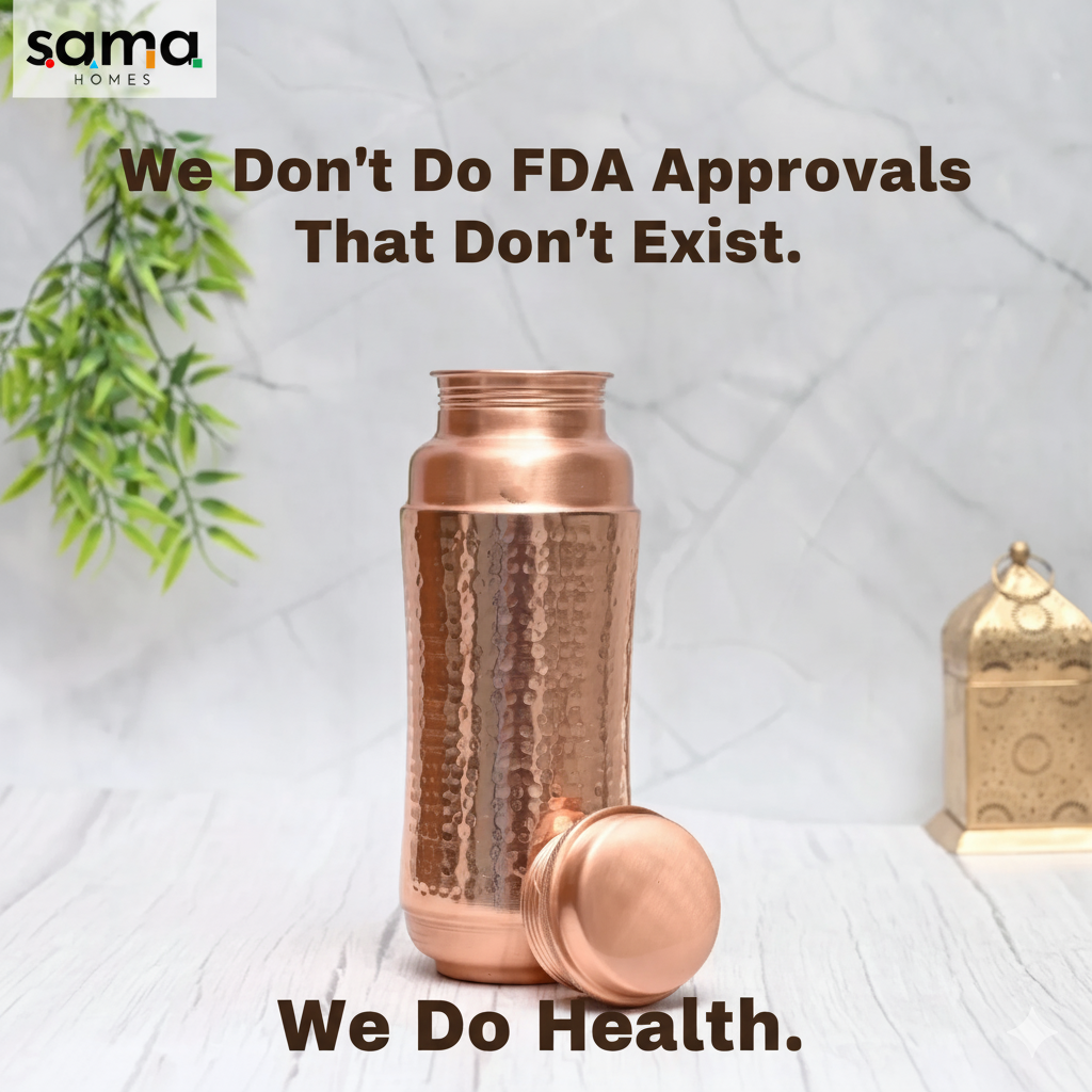 Pure Copper Jumbo Water Bottle 1300ML | Ayurvedic Handcrafted Mid-Hammered Design | Leak-Proof & BPA-Free | Sama Homes