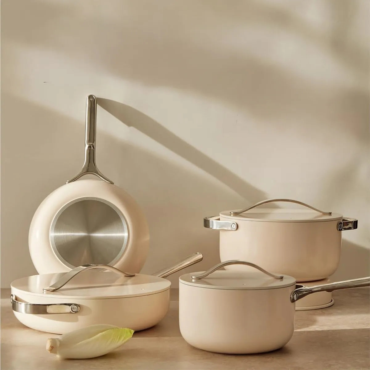 CARAWAYHOME  High Quality  Press Ceramic Non Stick Coating Aluminium Utensils Kitchen Set With Stainless Steel Handle