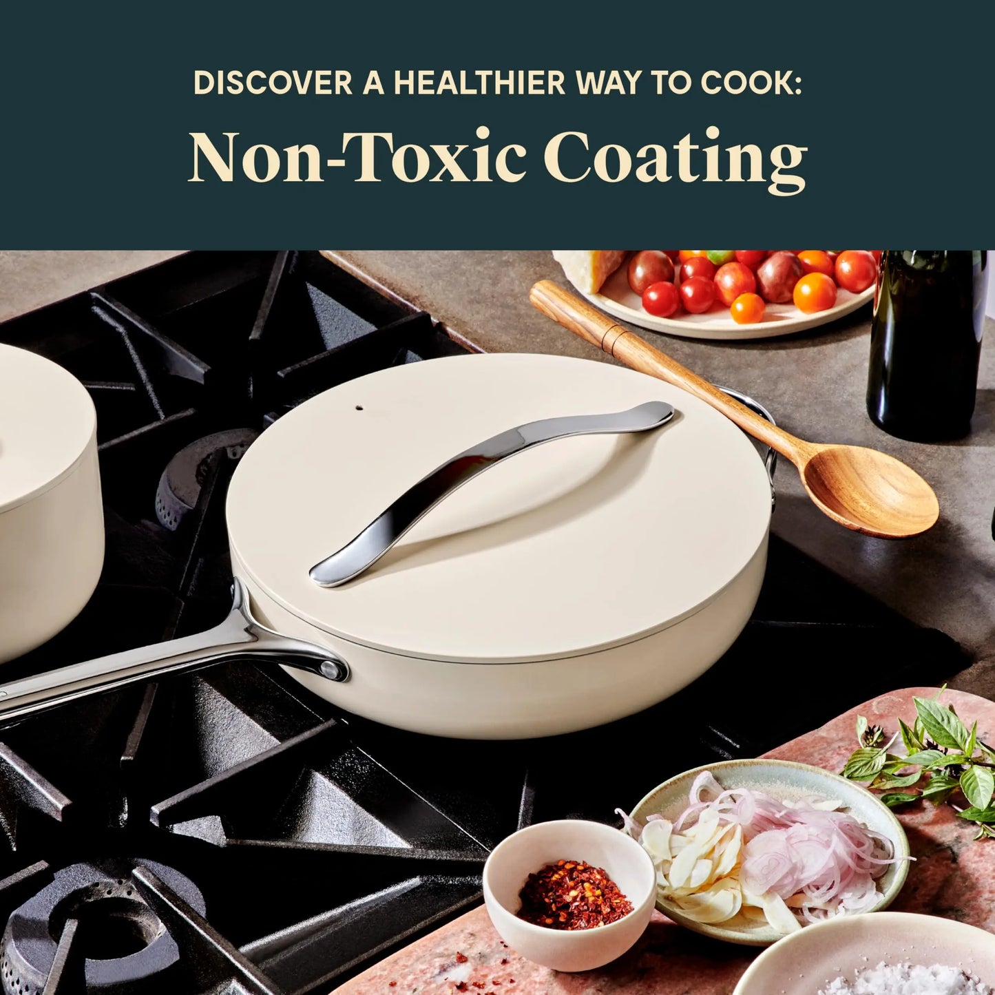 CARAWAYHOME  High Quality  Press Ceramic Non Stick Coating Aluminium Utensils Kitchen Set With Stainless Steel Handle