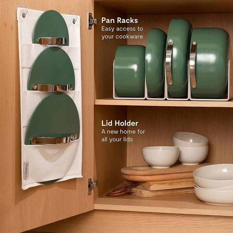 CARAWAYHOME  High Quality  Press Ceramic Non Stick Coating Aluminium Utensils Kitchen Set With Stainless Steel Handle