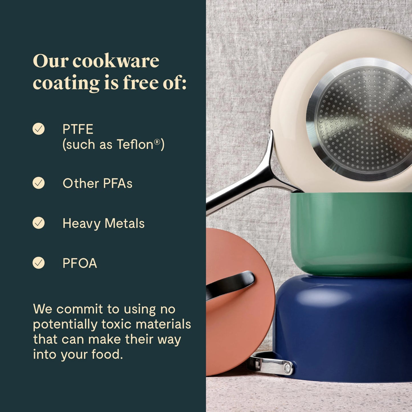 CARAWAYHOME  High Quality  Press Ceramic Non Stick Coating Aluminium Utensils Kitchen Set With Stainless Steel Handle