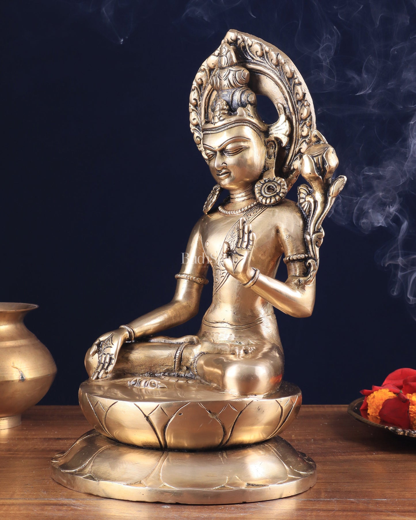Pure Brass Superfine Lord Indra Dev Unique Statue 12 inch
