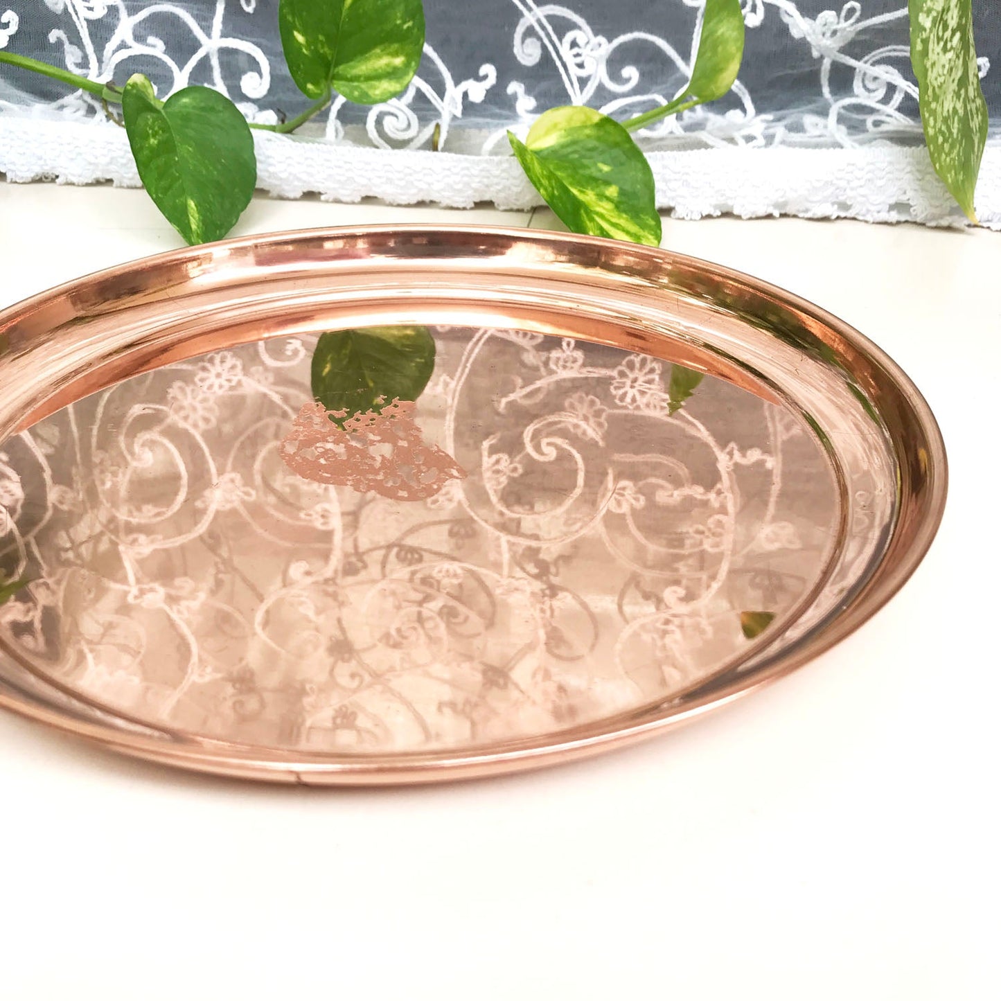 Copper Antique Design Thali