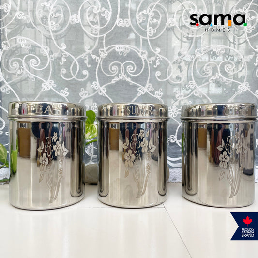 Stainless Steel Storage Tea/Coffee/Sugar Container Set 