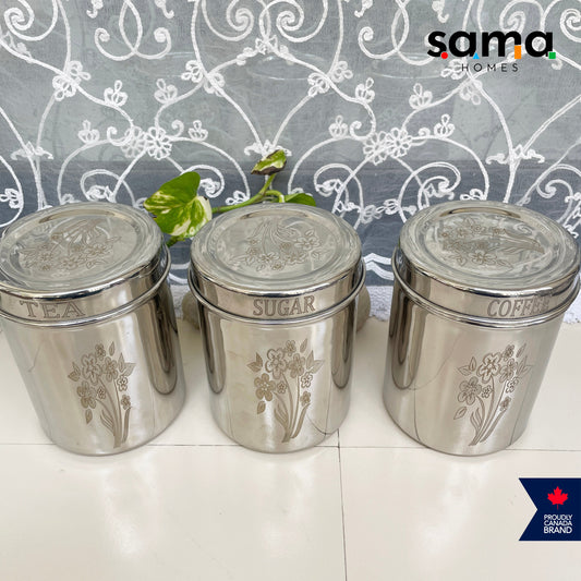 Stainless Steel Storage Tea/Coffee/Sugar Container Set 