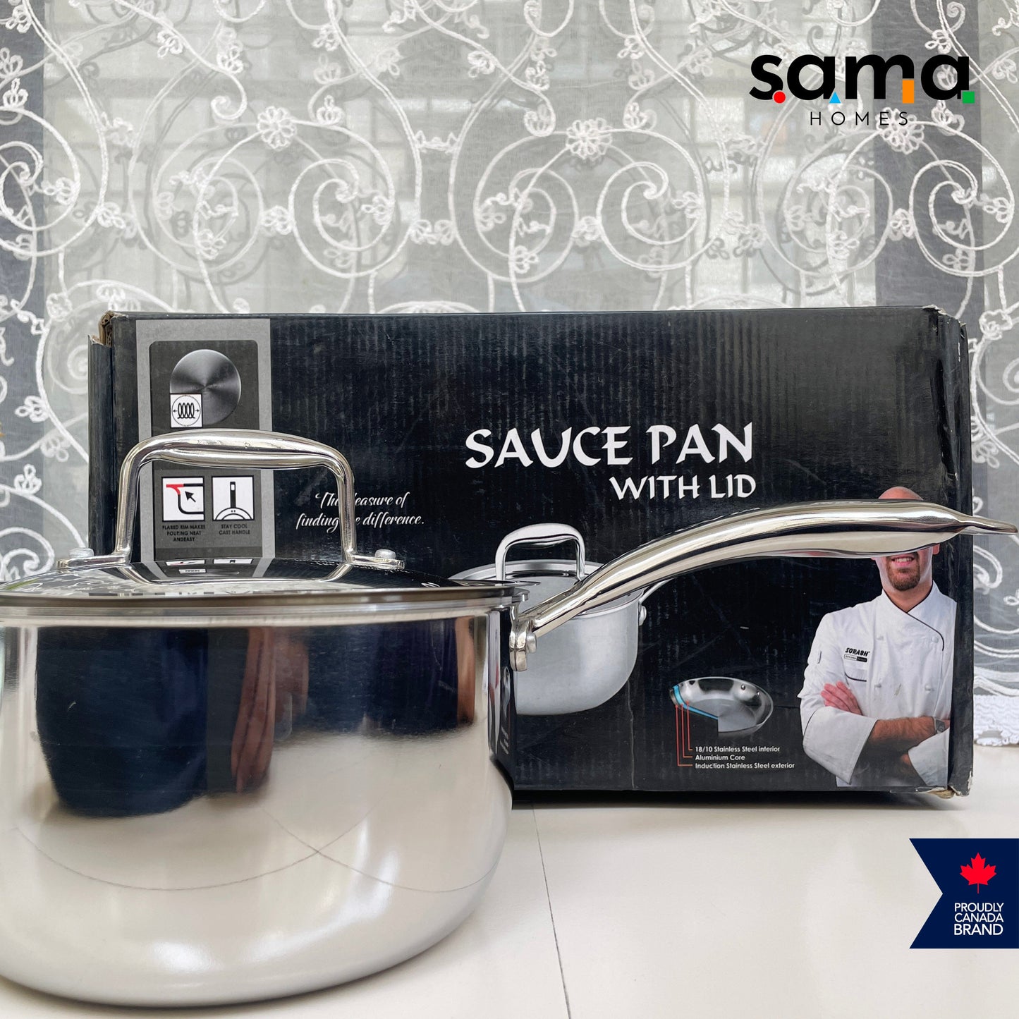 Stainless Steel Triply Sauce Pan with Lid | Premium Cookware