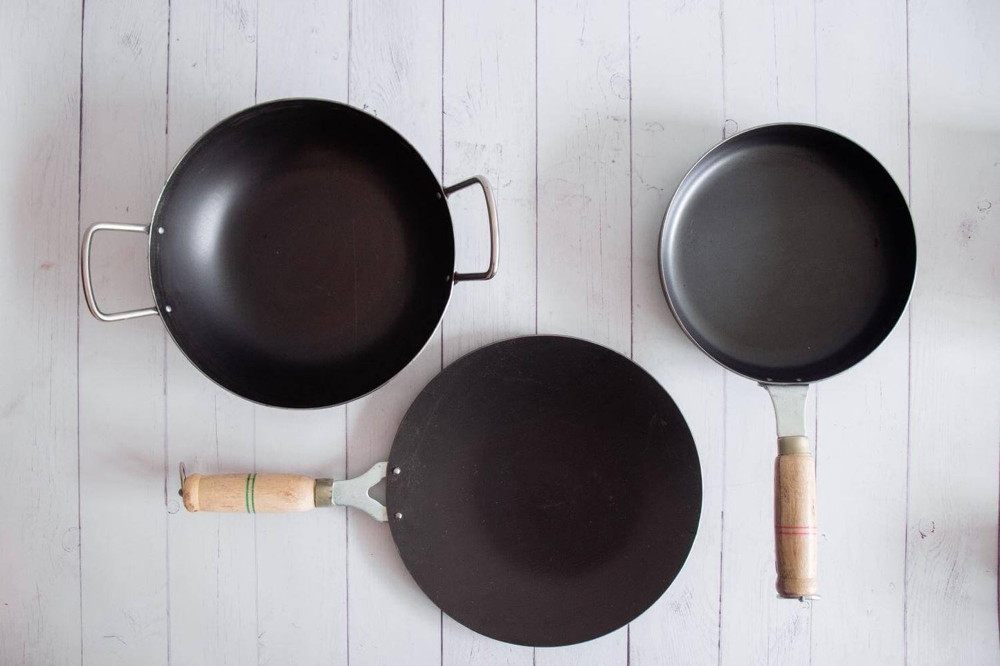 Iron Cookware Set : Fry Pan, Roti Tawa, Kadai