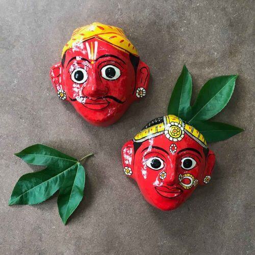 Nakashi painting : Wall Mask Red(Mask Work)