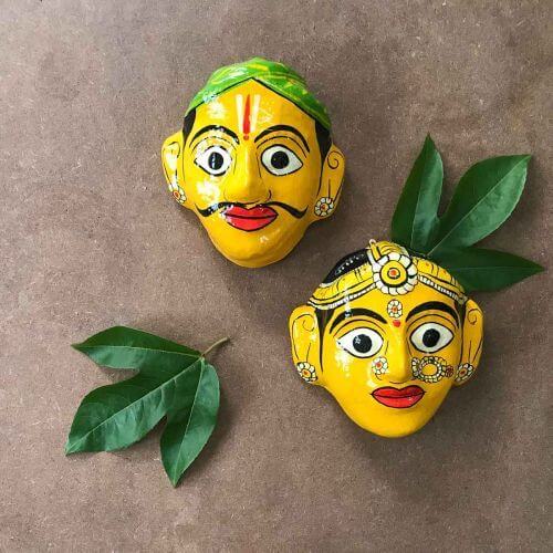 Nakashi painting : Wall Mask Yellow(Mask Work)