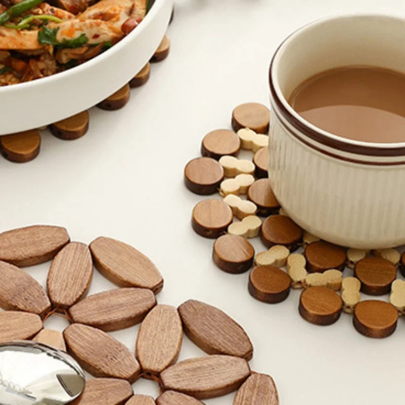 Bamboo Coaster Square Round Household Casserole Mat Heat Insulation Waterproof Non-slip Cup Home and Decoration Kitchen Utensils